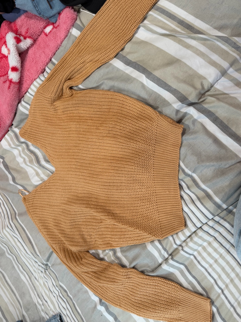 Fashion Nova Mustard Tan Knit Sweater